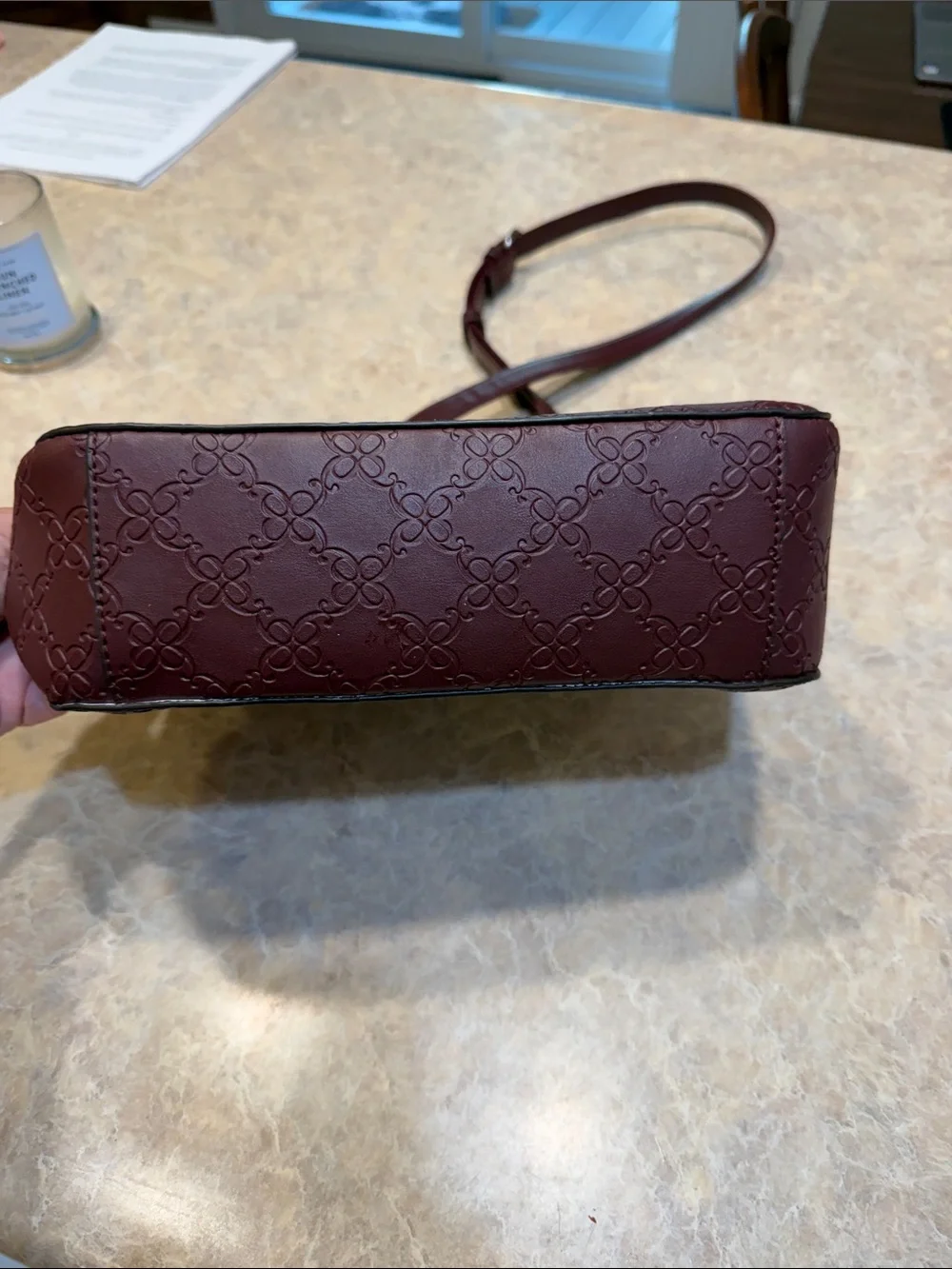 Nine West Burgundy Embossed Shoulder Bag